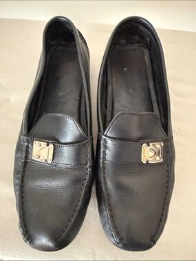 Louis Vuitton, black leather driver loafers size 39